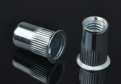 Stahl Counterunk Head Knurled Body Rivet Nuttern Open Type