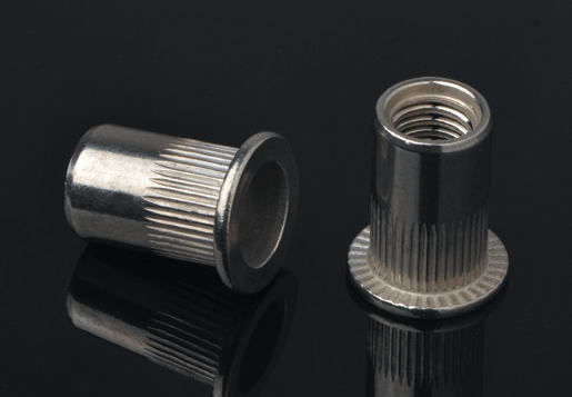 Edelstahl flacher Kopf Rurled Body Nietmutter Offener Typ
